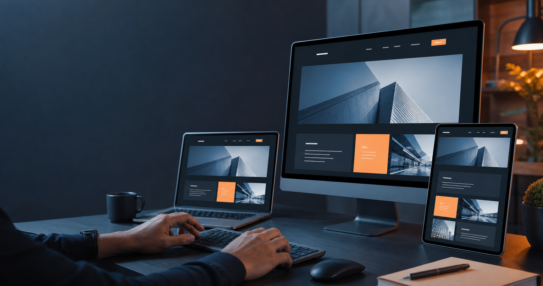Responsive website design across desktop, laptop, and tablet